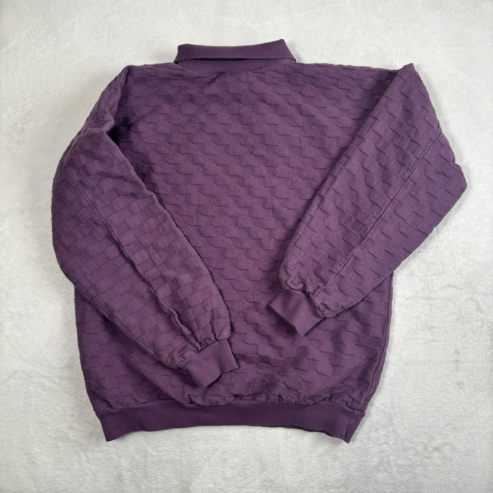 VTG Crazy Shirts San Fransico Purple LS Collared Pullover Sweater Mens M - Picture 5 of 8